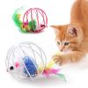 feather stick with bell rat cage toy