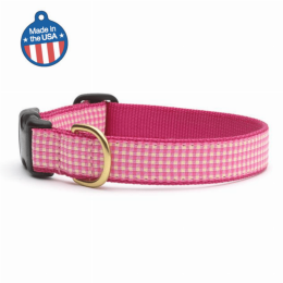 Pink Gingham Collar or Leash (Color: Pink Gingham)