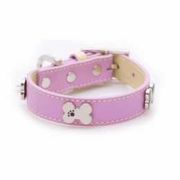Bones Bling Dog Collar (Red, Pink) (size: small)