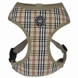Brown Tartan Dog Harness (size: small)