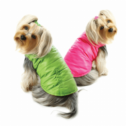 Reversible Parka Vest with Ruffle Trims (size: large)