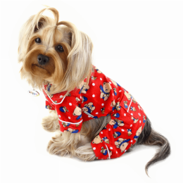 Winter Bear in Blue Scarf Flannel Pajamas (size: XL)