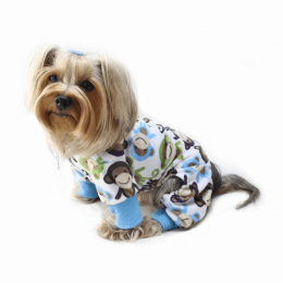 Ultra Soft Plush Minky Monkey Pajamas (size: small)