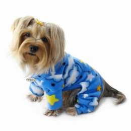 Stars and Clouds Fleece Turtleneck Pajamas (size: large)