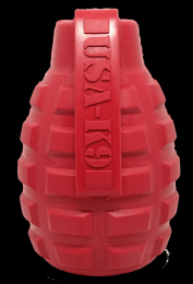 USA-K9 Grenade Durable Rubber Chew Toy & Treat Dispenser (size: large)