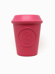 Coffee Cup Durable Rubber Chew Toy and Treat Dispenser (size: medium)