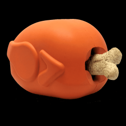 MKB Roasted Turkey Durable Rubber Chew Toy & Treat Dispenser (size: large)