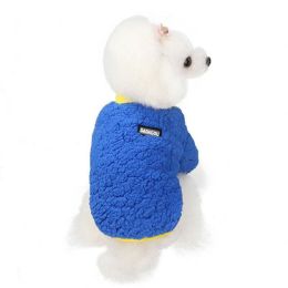 cat and dog clothes autumn and winter warm and fleece (Color: Blue)