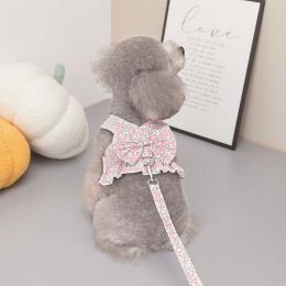 Dog Floral Dress (Color: Pink Chest Back)