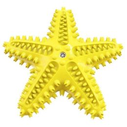 Pet Dog Pentagram Rubber Anti-Bite Toy (Color: Yellow)