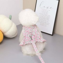 Dog Floral Dress (Color: Pink Dress)