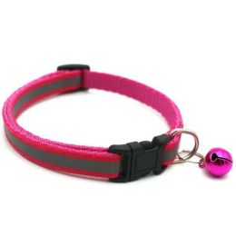 Color Reflective Dog Collars (Color: Rose Red)