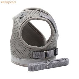 breathable cat harness leash (Color: Gray)