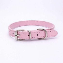 alloy buckle pet dog collar (Color: Pink)