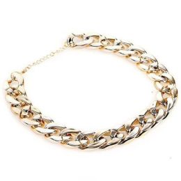 puppy necklace gold and silver 37cm*2cm (Color: gold)