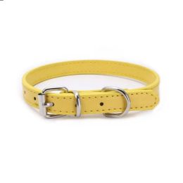 alloy buckle pet dog collar (Color: Yellow)