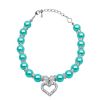 Pet Pearl Heart Pendant Collar