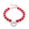 Pet Pearl Heart Pendant Collar