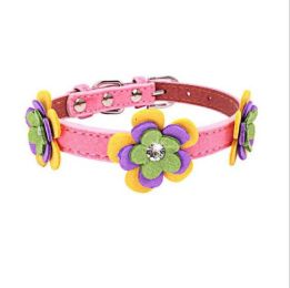 high-end pet dog collar (Color: Pink)