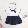 new preppy navy collar dress