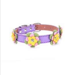 high-end pet dog collar (Color: Purple)