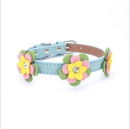 high-end pet dog collar (Color: light blue)