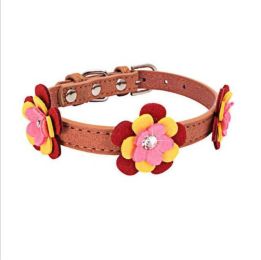 high-end pet dog collar (Color: Brown)