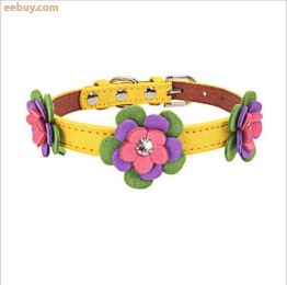 high-end pet dog collar (Color: Yellow)