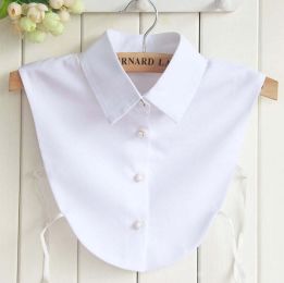 pearl diamond white shirt fake collar (Color: 18)