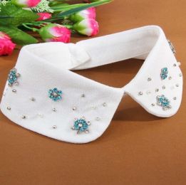 pearl diamond white shirt fake collar (Color: 42)