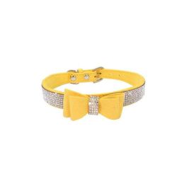 Leather Bow Dog Collar (Color: color7)