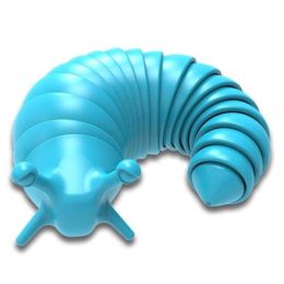Plastic Funny Cat Training Caterpillar Pet Toys (Color: Blue)