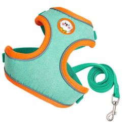 pet cat vest leash (Color: Green)