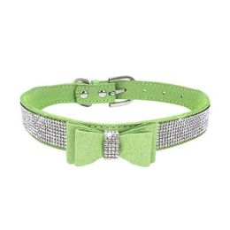 Leather Bow Dog Collar (Color: color5)