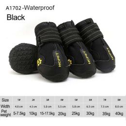 Wholesale 4pcs/set reflective waterproof dog shoes (Color: A1702-Black)