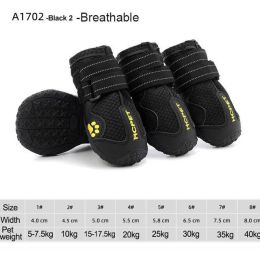 Wholesale 4pcs/set reflective waterproof dog shoes (Color: Black2)