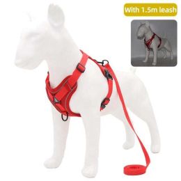 Wholesale dog harness with 1.5m leash (Color: Red)