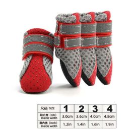 Wholesale 4pcs/set reflective waterproof dog shoes (Color: 6)