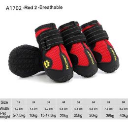 Wholesale 4pcs/set reflective waterproof dog shoes (Color: Red2)