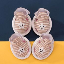 Wholesale Striped Canvas Pet Shoes (Color: Beige)