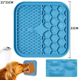 Wholesale pet dog silicone licking plate (Color: B-Blue)