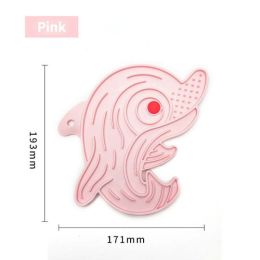 Wholesale pet dog silicone licking plate (Color: C-Dolphin-Pink)