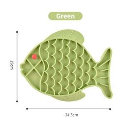 Wholesale pet dog silicone licking plate (Color: C-Fish-Green)
