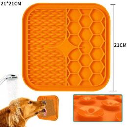 Wholesale pet dog silicone licking plate (Color: B-Orange)