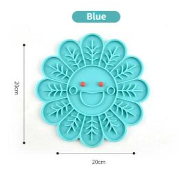 Wholesale pet dog silicone licking plate (Color: C-Flower-Blue)