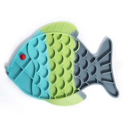 Wholesale pet dog silicone licking plate (Color: C-Fish-Colorful)