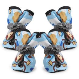 wholesale dog shoes breathable shoes waterproof rain boots (Color: Blue)
