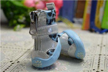 Wholesale Leopard Print Sports Pet Shoes (Color: Blue)