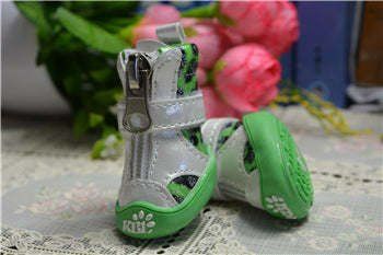 Wholesale Leopard Print Sports Pet Shoes (Color: Green)