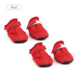 Wholesale 4pcs/set waterproof winter non-slip rain boots (Color: Red)